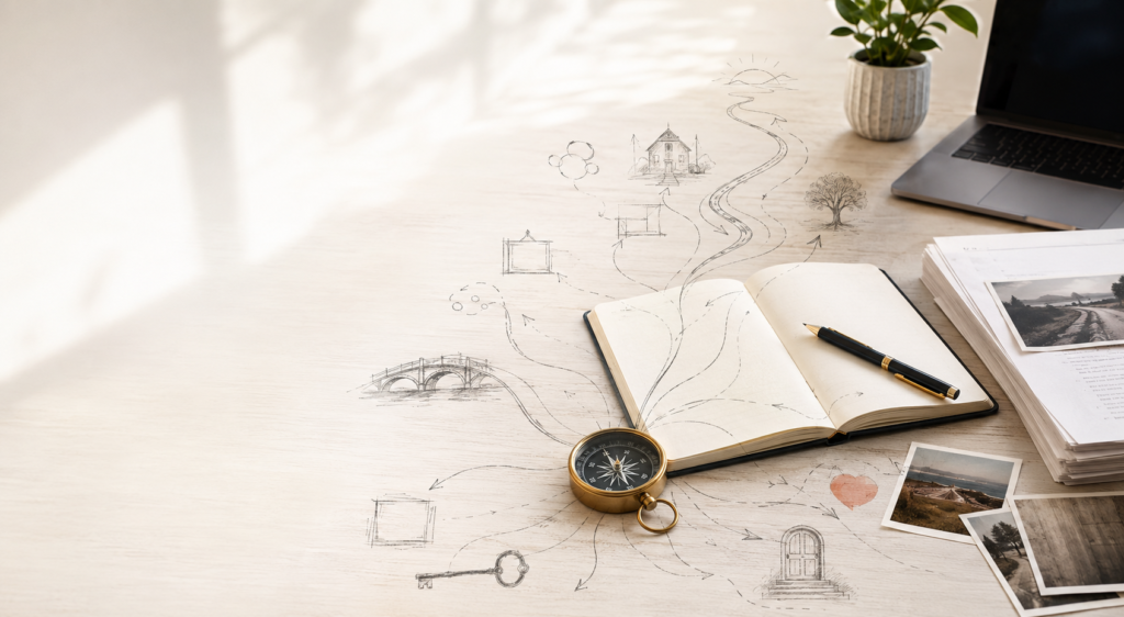 modern memoir discovery call workspace